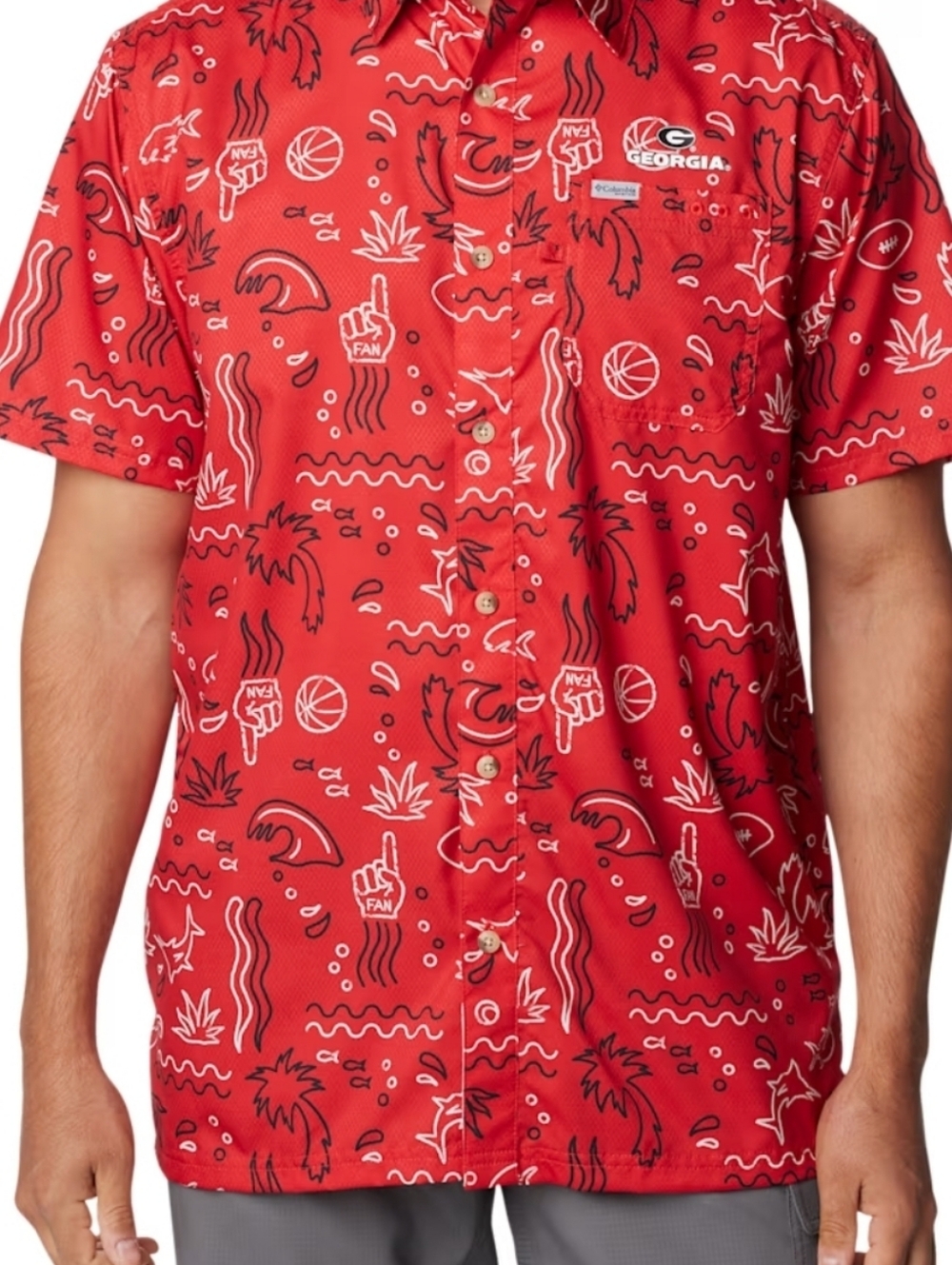 Men's Collegiate PFG Super Slack Tide™ Shirt - Georgia